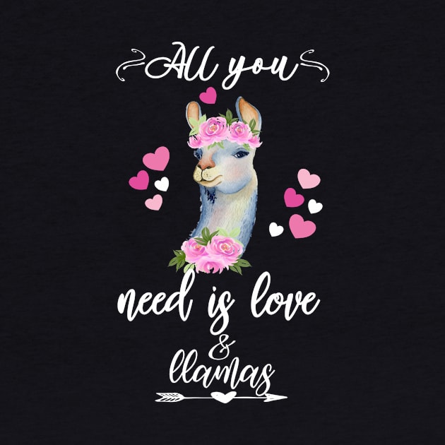 Funny Valentine Llama Alpaca Lovers-All You Need Is Love by Kimmicsts